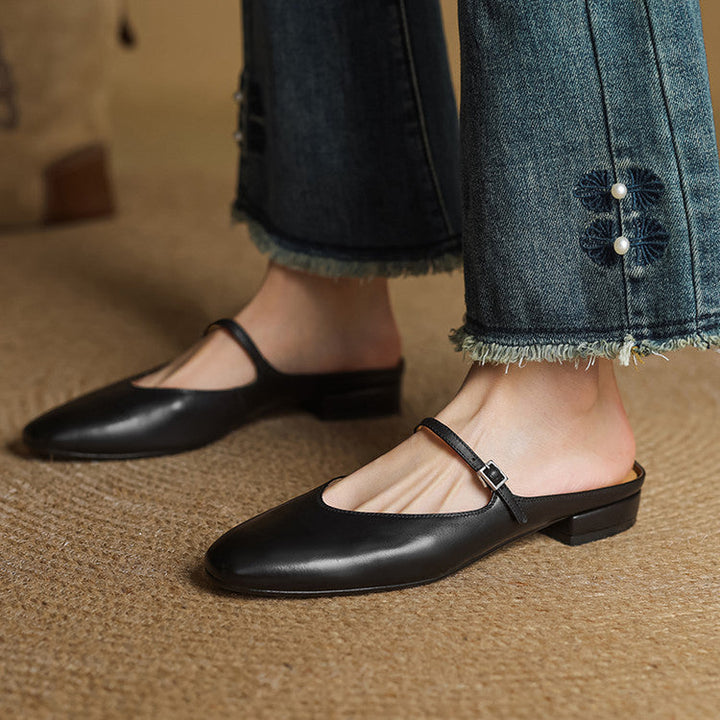 Merisa | Buckled Mary Jane Slip-On Mules