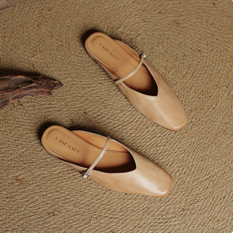 Miral | Square-Toe Mary Jane Flat Mules