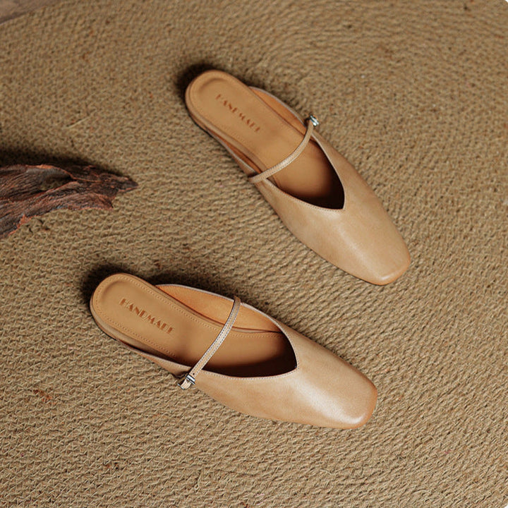 Miral | Square-Toe Mary Jane Flat Mules