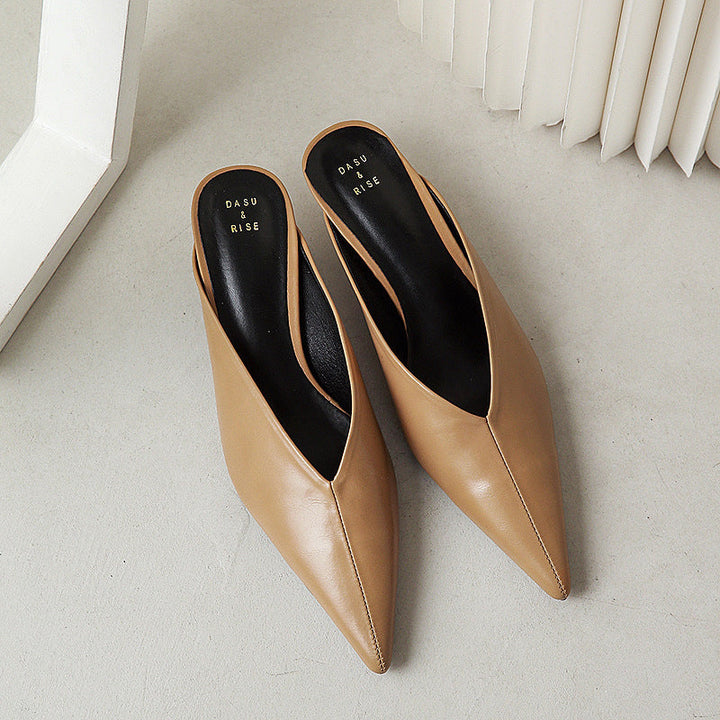 Solace | Pointed-Toe Kitten Heel Mules