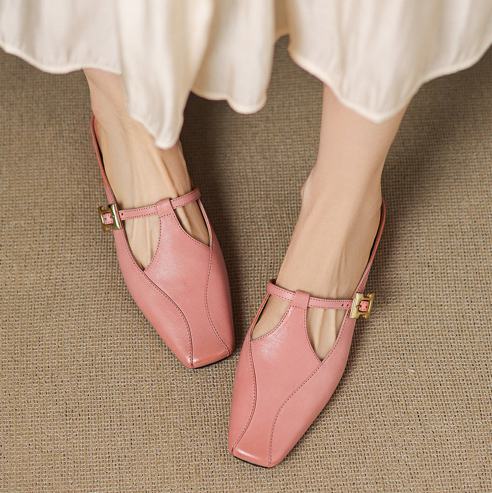 Keva | Square-Toe Mary Jane Heel Mules