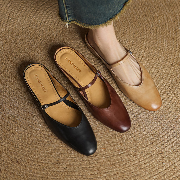 Merisa | Buckled Mary Jane Slip-On Mules