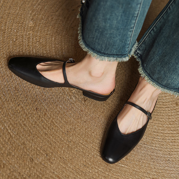 Merisa | Buckled Mary Jane Slip-On Mules