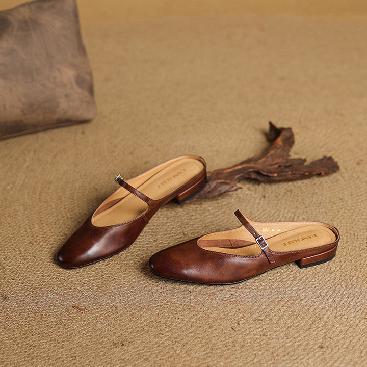 Merisa | Buckled Mary Jane Slip-On Mules