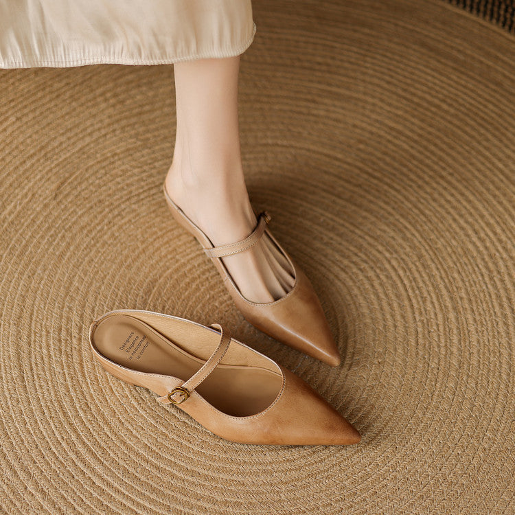 Neok | Pointed-Toe Mary Jane Heel Mules