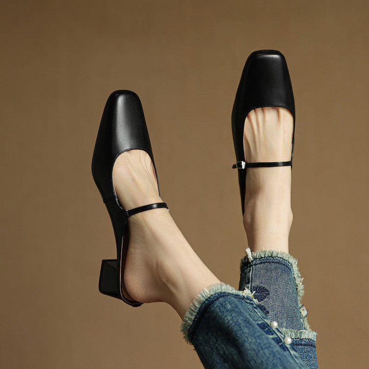 Esmer | Square-Toe Mary Jane Heel Mules