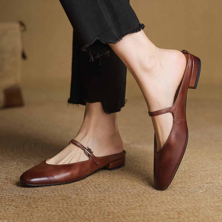 Merisa | Buckled Mary Jane Slip-On Mules