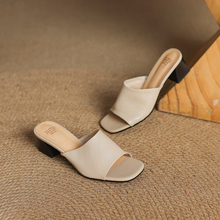 Avena | Open-Toe Block Heel Mules