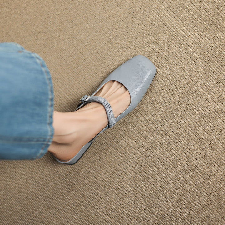 Novie | Square-Toe Mary Jane Heel Mules