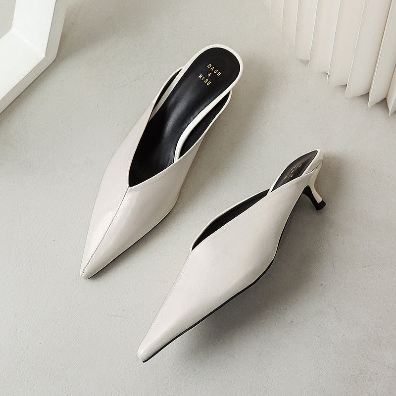 Solace | Pointed-Toe Kitten Heel Mules