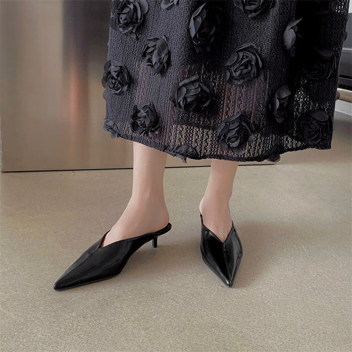 Solace | Pointed-Toe Kitten Heel Mules
