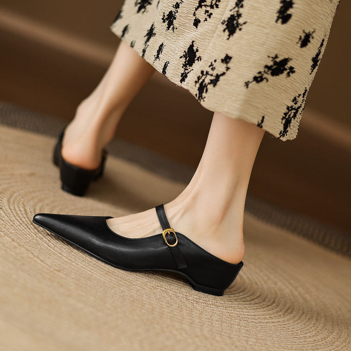 Neok | Pointed-Toe Mary Jane Heel Mules