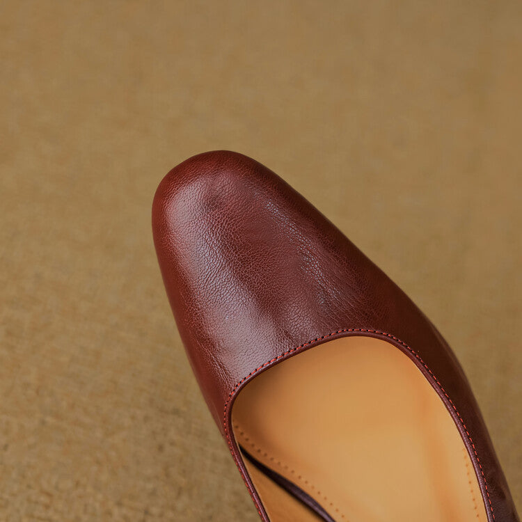 Vian | Round-Toe Mary Jane Heel Mules