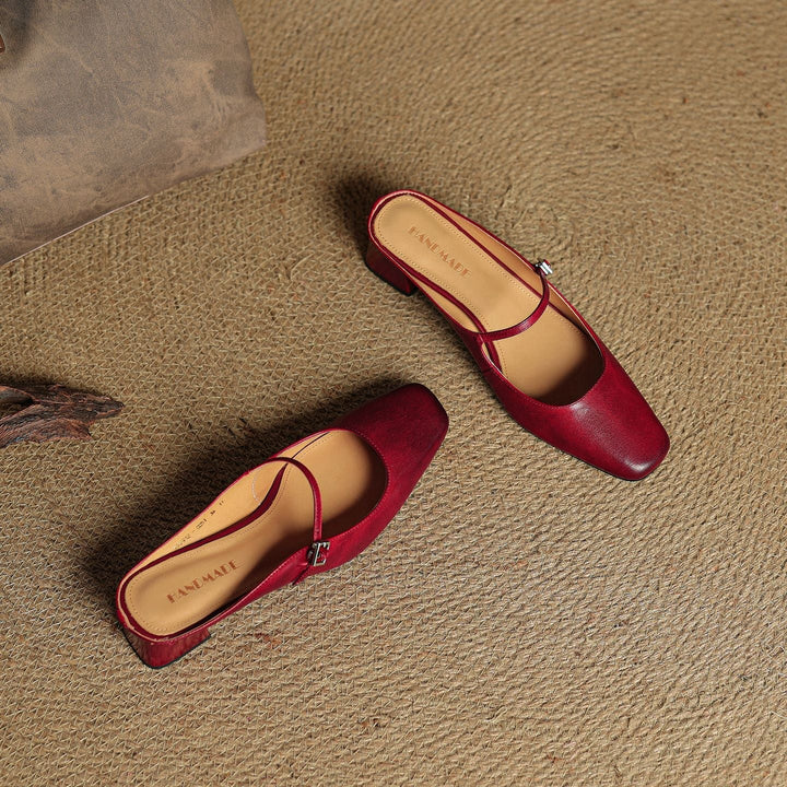 Esmer | Square-Toe Mary Jane Heel Mules