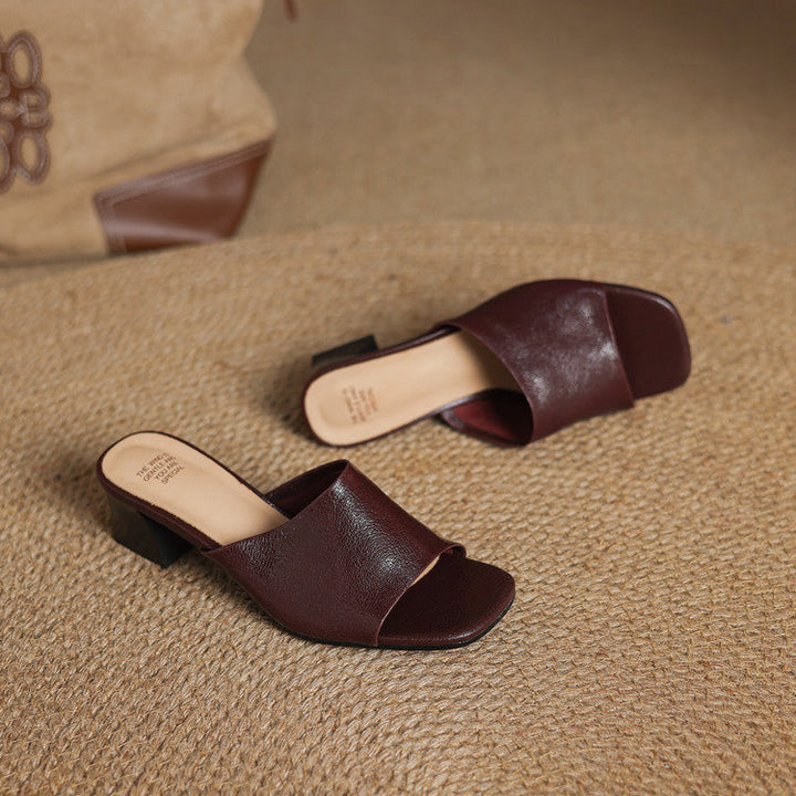 Avena | Open-Toe Block Heel Mules