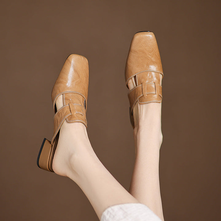 Ivora | Square-Toe Layered Strap Mules