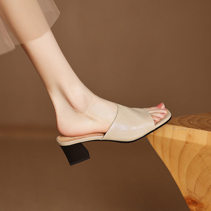 Avena | Open-Toe Block Heel Mules