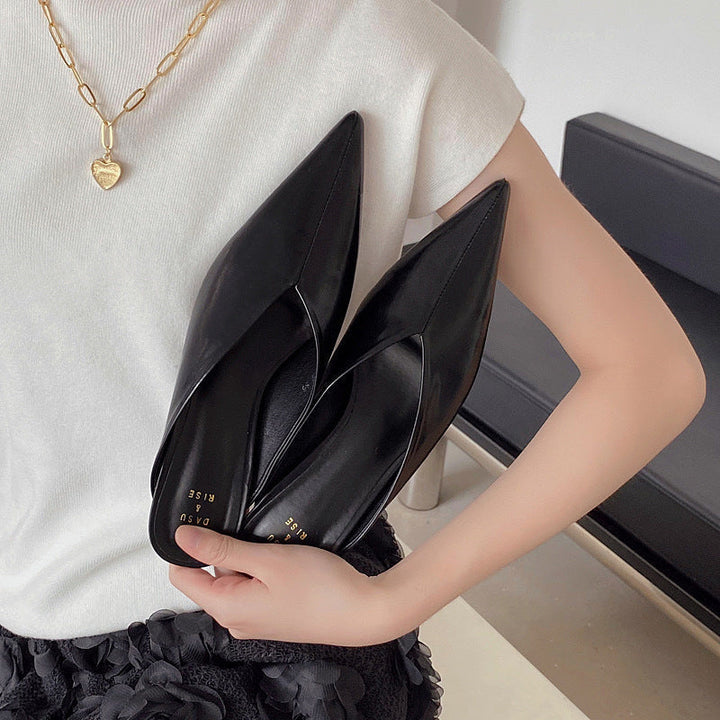 Solace | Pointed-Toe Kitten Heel Mules