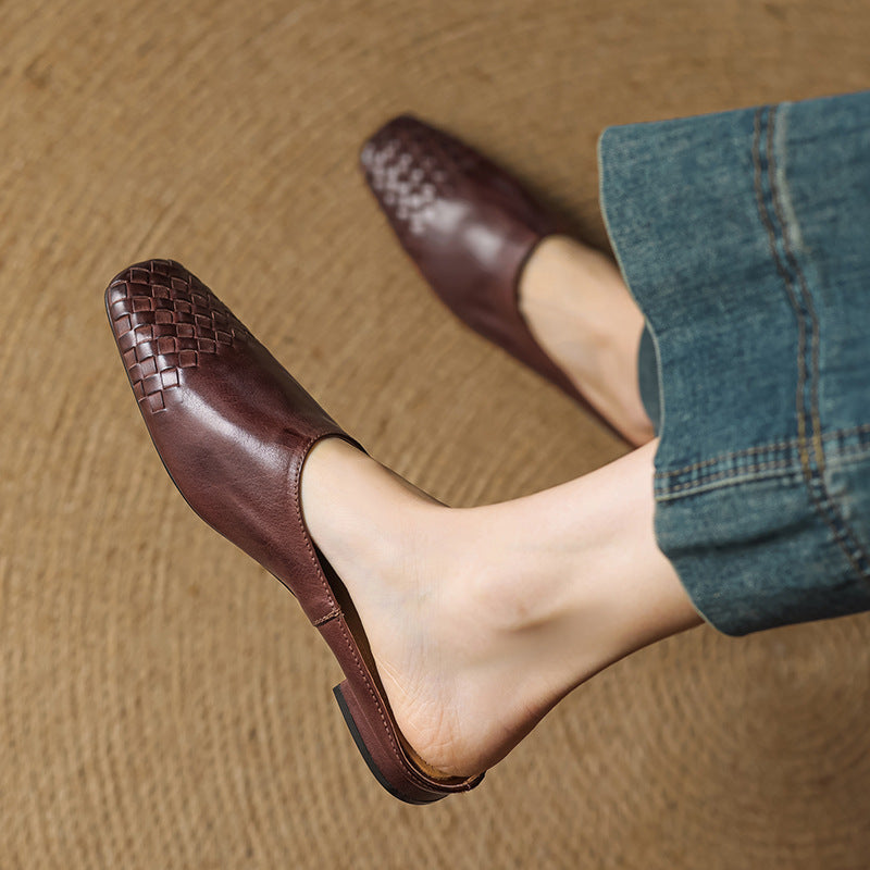 Dalvi | Textured Square-Toe Slip-On Mules