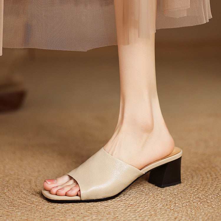 Avena | Open-Toe Block Heel Mules