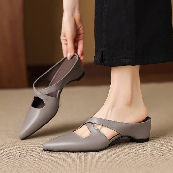 Selva | Pointed-Toe Cutout Strap Mules
