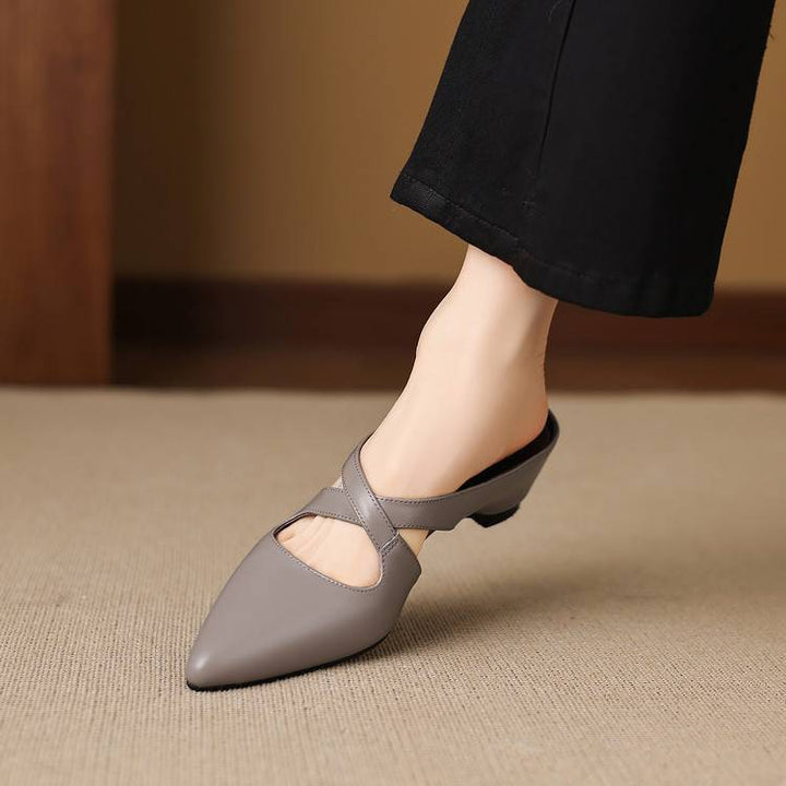 Selva | Pointed-Toe Cutout Strap Mules