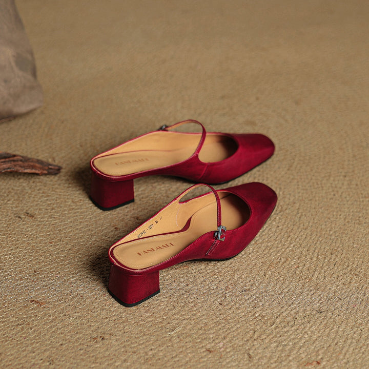 Esmer | Square-Toe Mary Jane Heel Mules