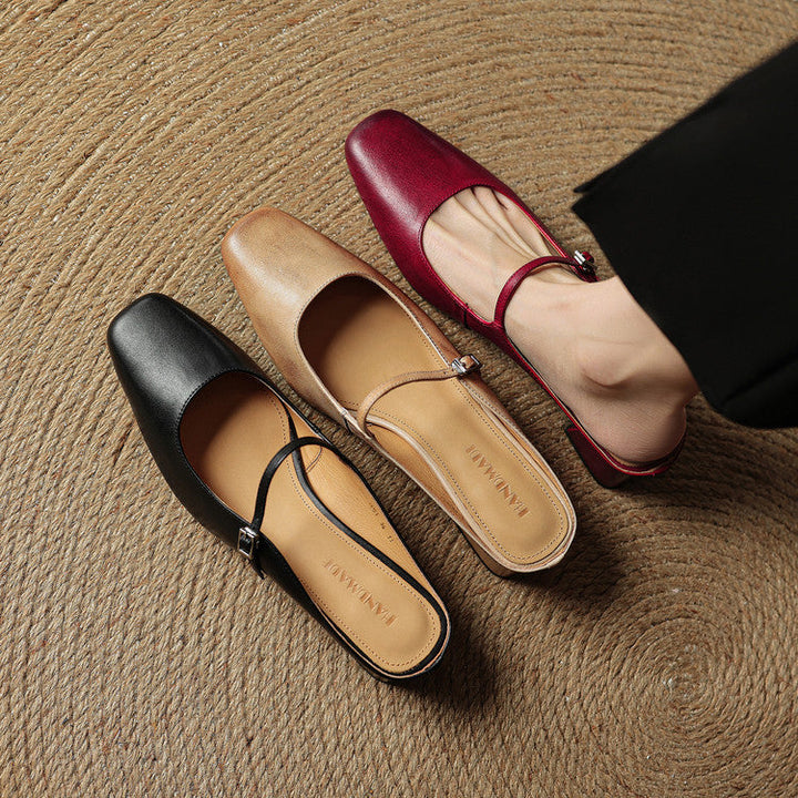 Esmer | Square-Toe Mary Jane Heel Mules