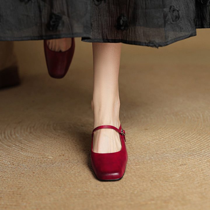 Esmer | Square-Toe Mary Jane Heel Mules