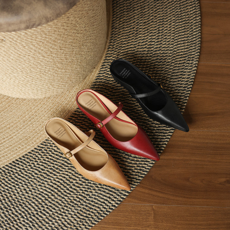 Neok | Pointed-Toe Mary Jane Heel Mules