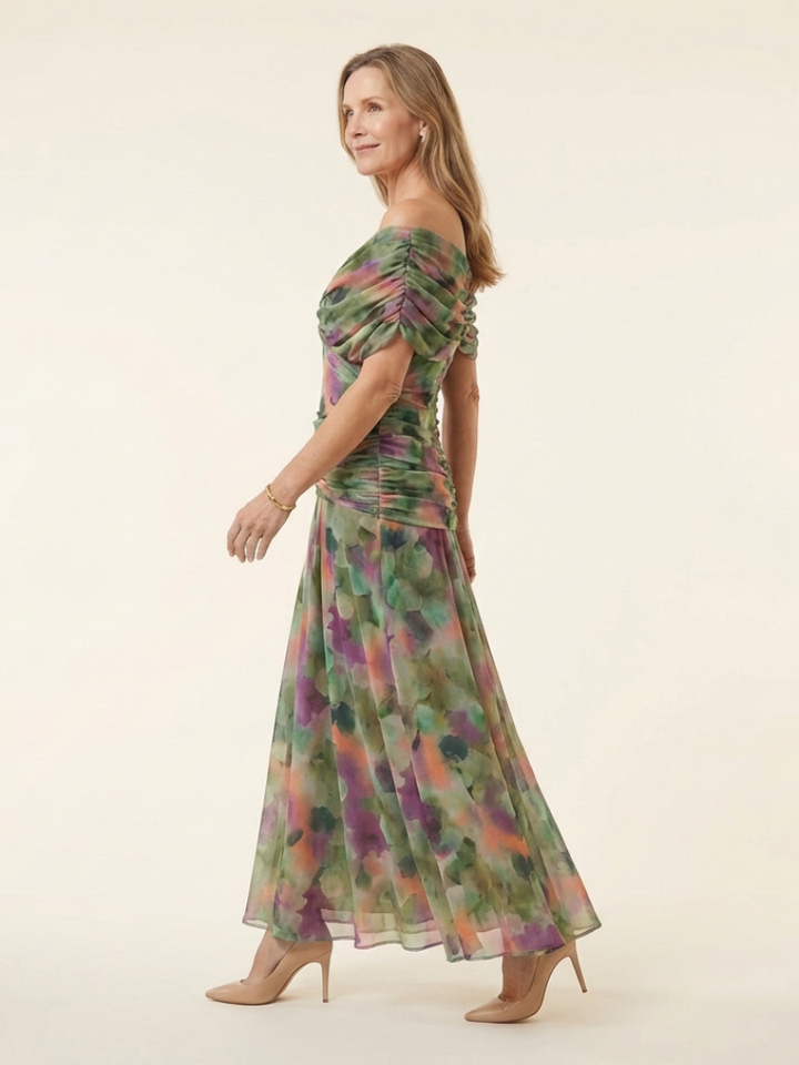 Maristelle | Off Shoulder Twist Front Midi Dress