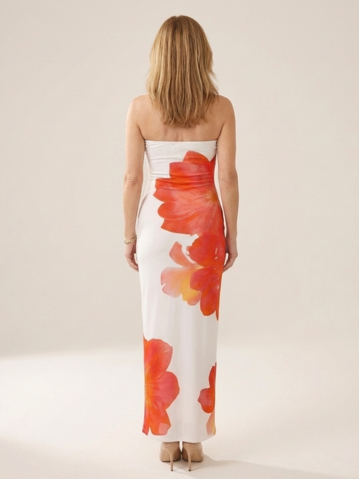 Oriana | Strapless Floral Maxi Dress