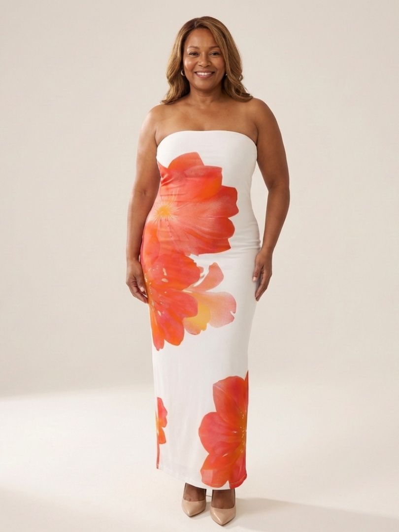 Oriana | Strapless Floral Maxi Dress