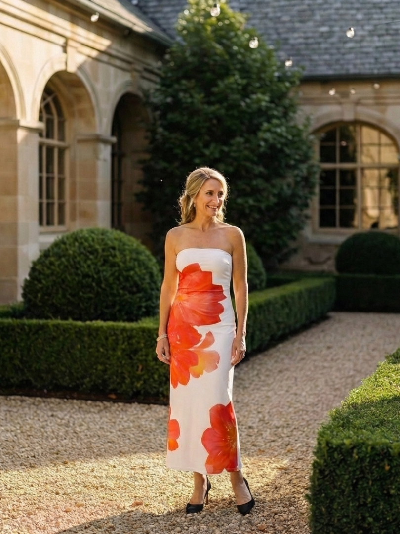 Oriana | Strapless Floral Maxi Dress