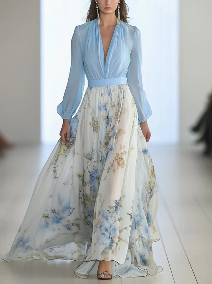 Elanthea | Sheer Bodice Floral Maxi Dress