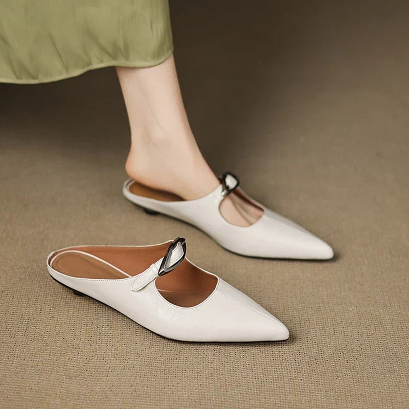 Alour | Pointed-Toe Cutout Flat Mules