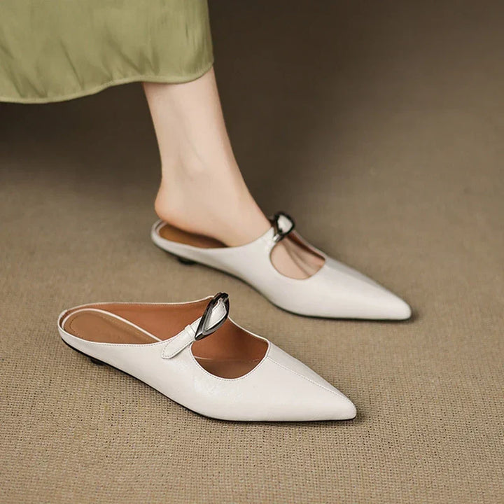 Alour | Pointed-Toe Cutout Flat Mules
