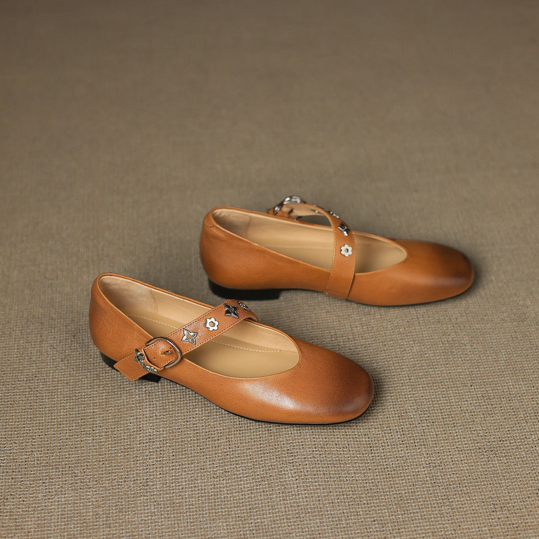 Elda | Square-Toe Mary Jane Flats