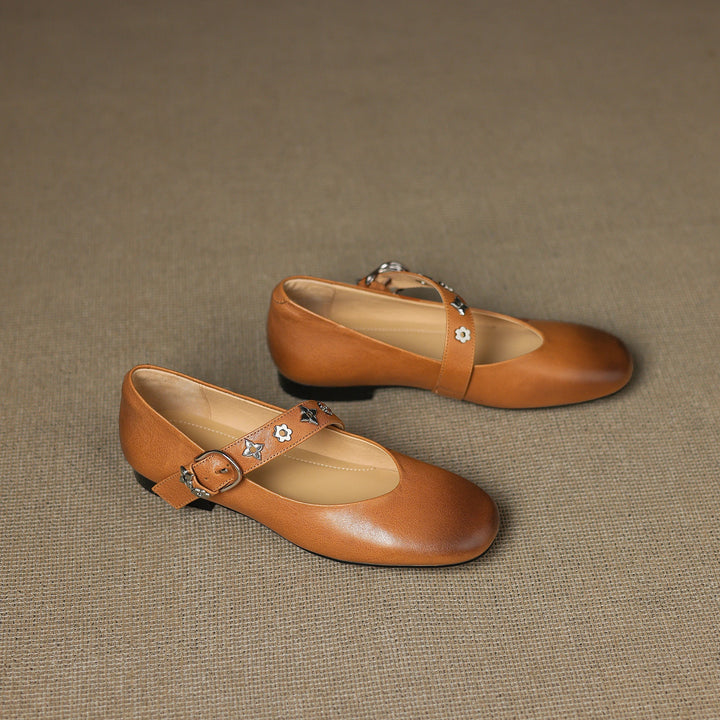 Elda | Square-Toe Mary Jane Flats