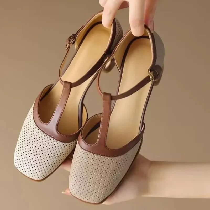 Isava | Mid Heel Leather Shoes