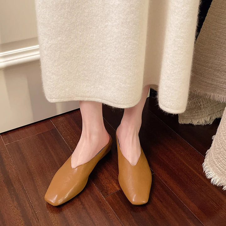 Lyra | Metallic Square-Toe Slip-On Mules