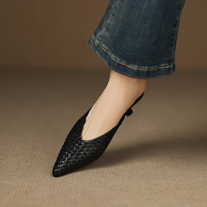 Olivia | Pointed-Toe Cutout Detail Mules