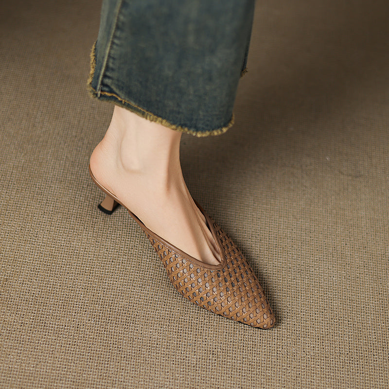 Olivia | Pointed-Toe Cutout Detail Mules