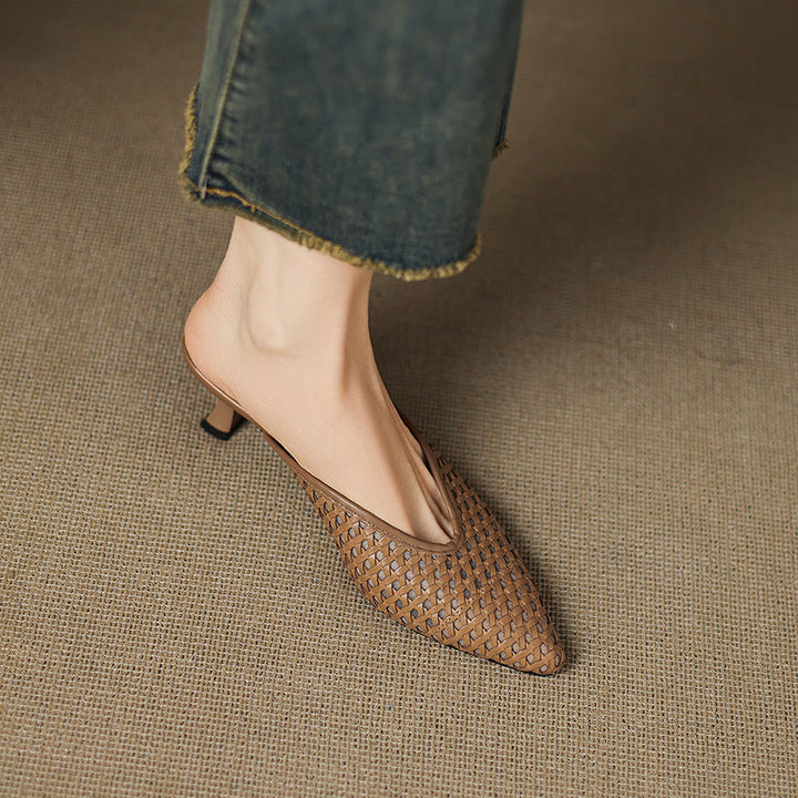 Olivia | Pointed-Toe Cutout Detail Mules