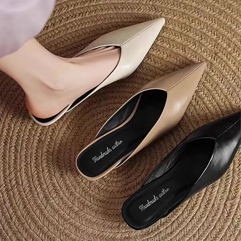 Eneva | Pointed-Toe Minimalist Slip-On Mules