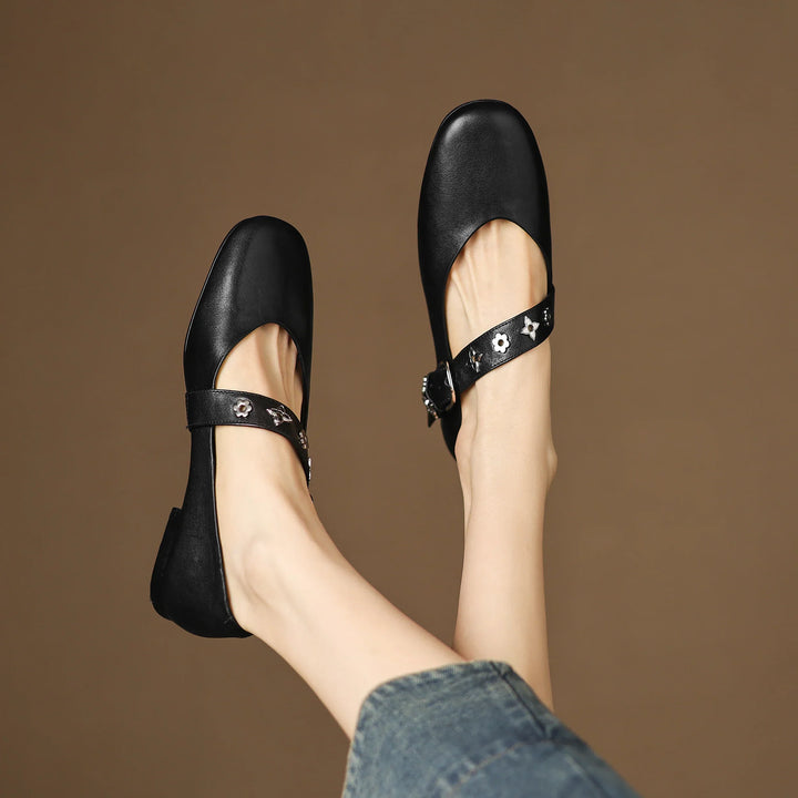 Elda | Square-Toe Mary Jane Flats