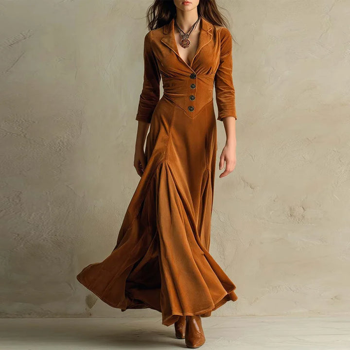 Mirella | Flowing Velvet Maxi Dress