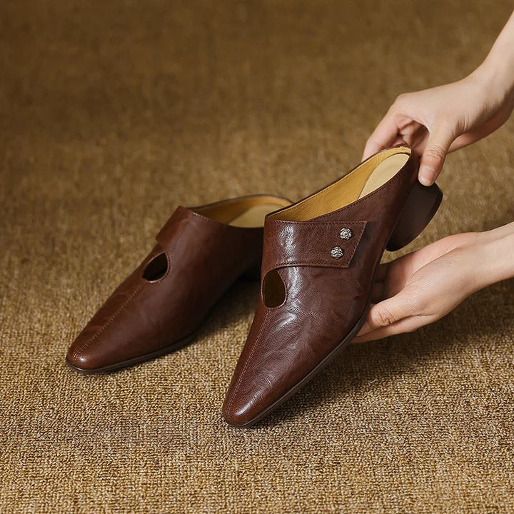 Agnit | Pointed-Toe Cutout Accent Mules