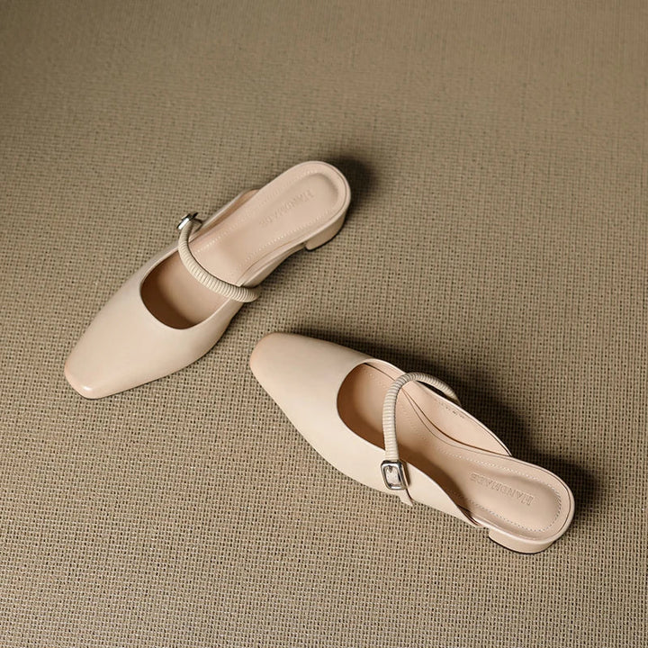 Kera | Square-Toe Mary Jane Heel Mules