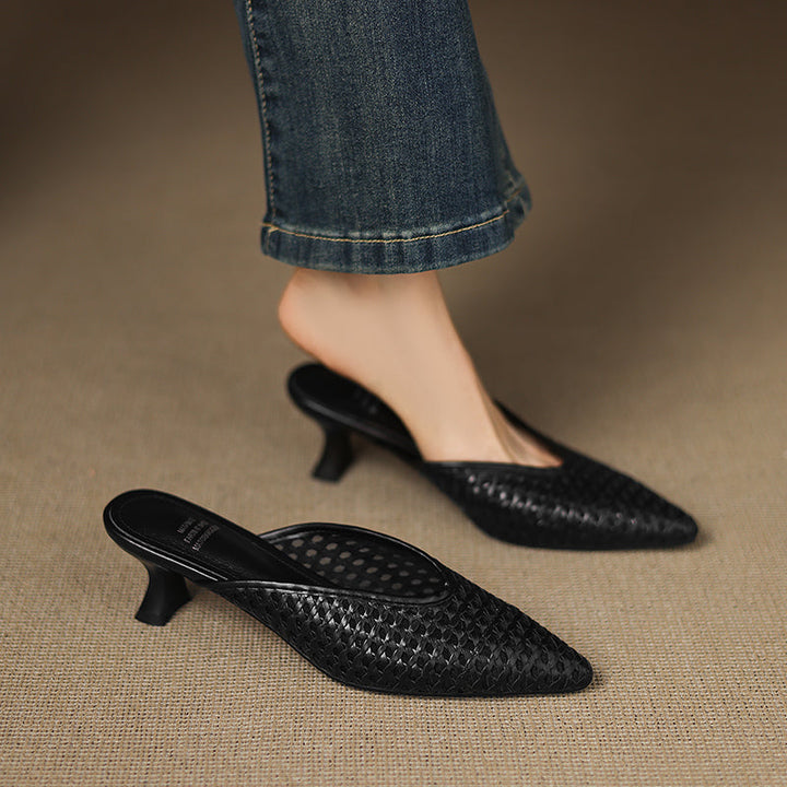 Olivia | Pointed-Toe Cutout Detail Mules